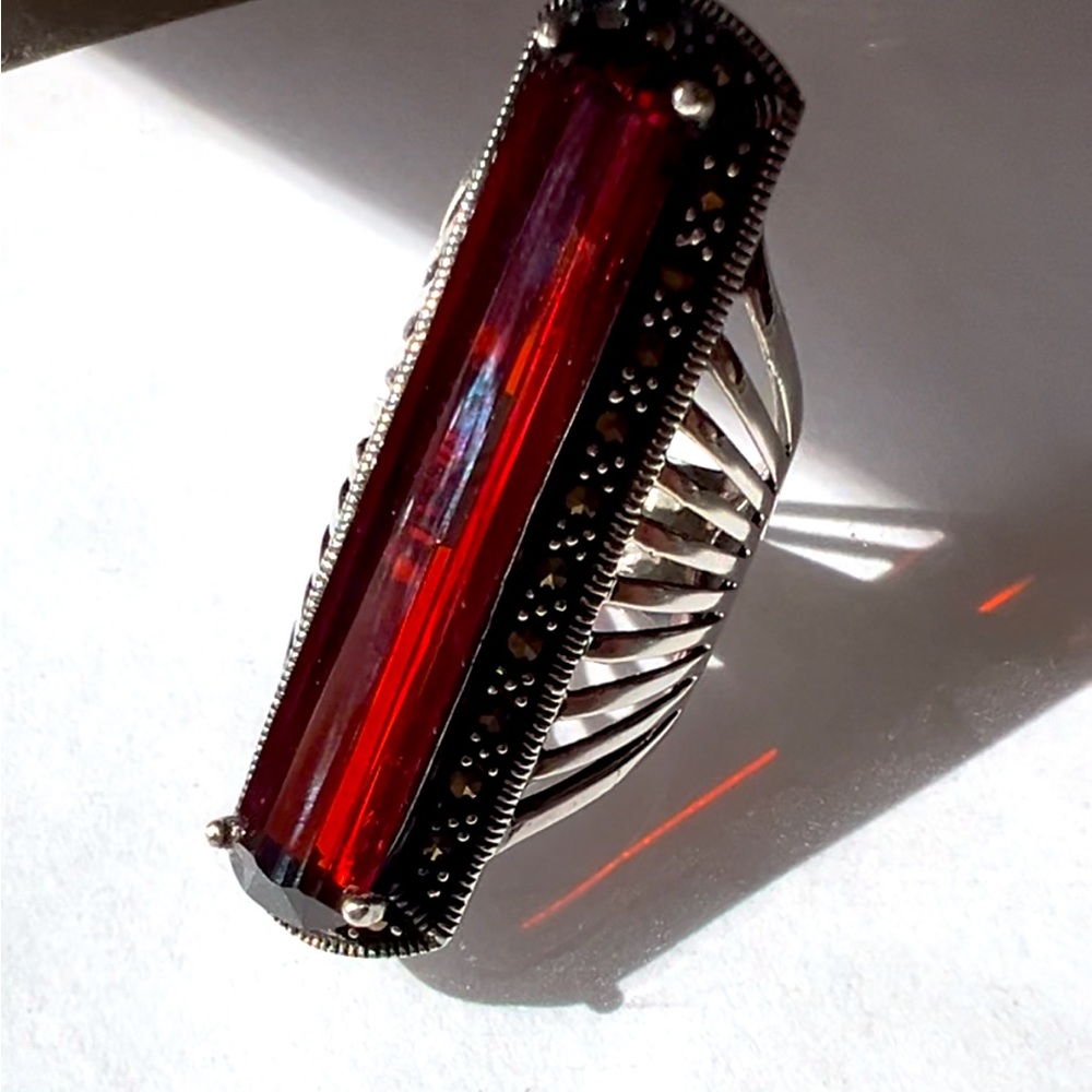Turkish Garnet ring set in silver